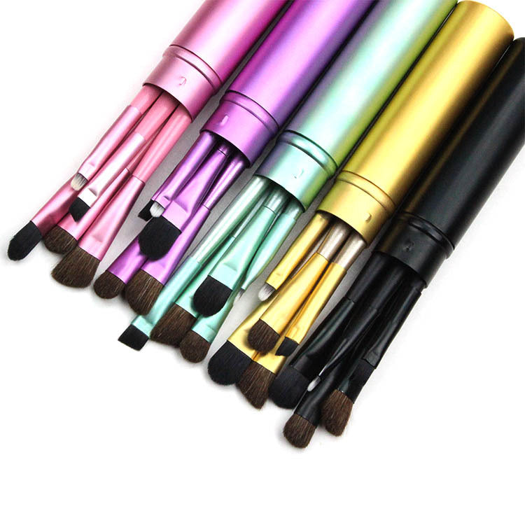 Portable Makeup Brush Set with 5 Eye Brushes