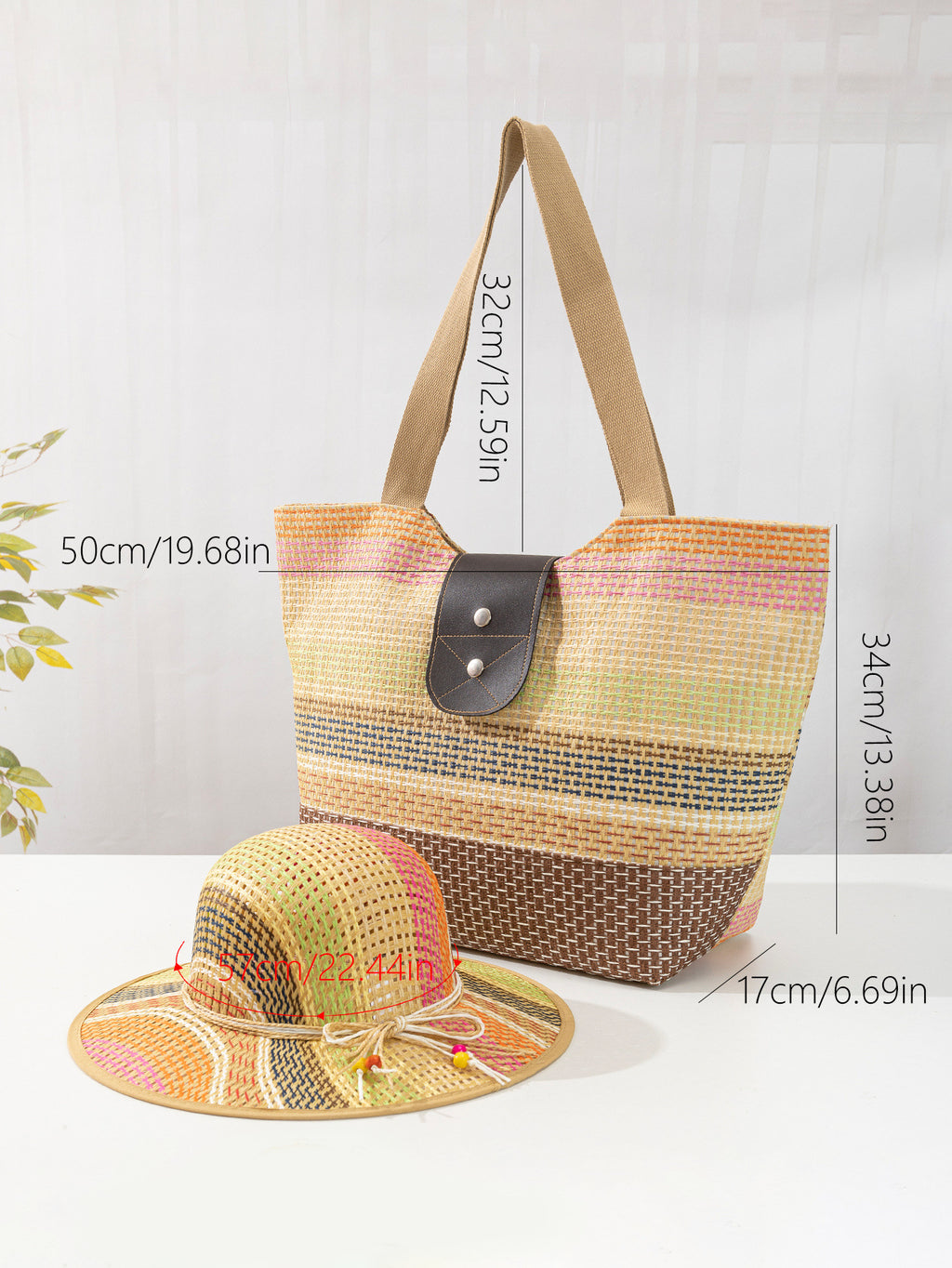 Fashionable Color-block Paper Bag for Women (Large)