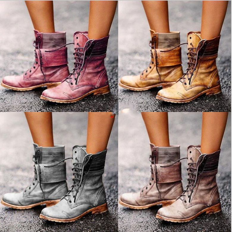 Cross-Strapped Martin Boots