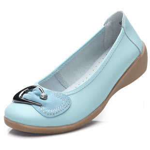 Elegant Leather Nurse Wedges