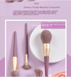 Elegant 9-Piece Purple Makeup Brush Ensemble