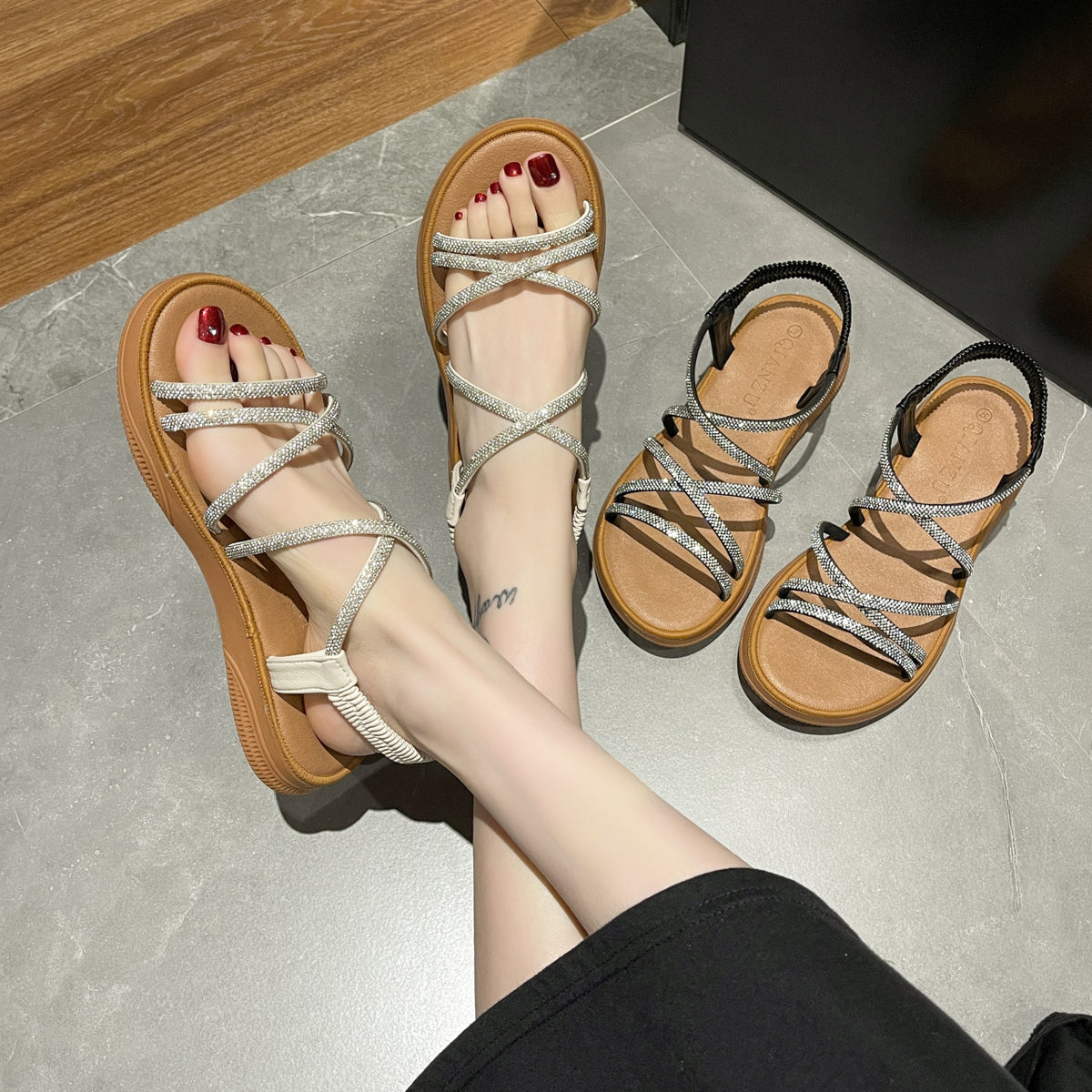 2023 Elegance Rhinestone Sandals