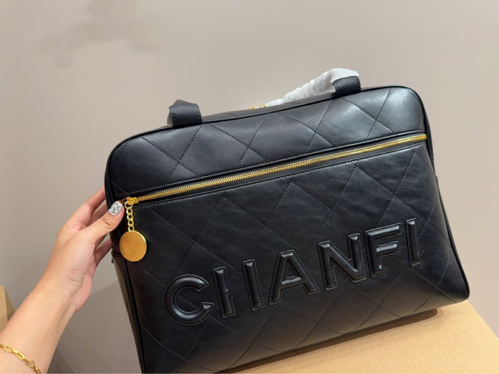 Vintage Chanel Bowling Bag - Large Capacity Shoulder Bag