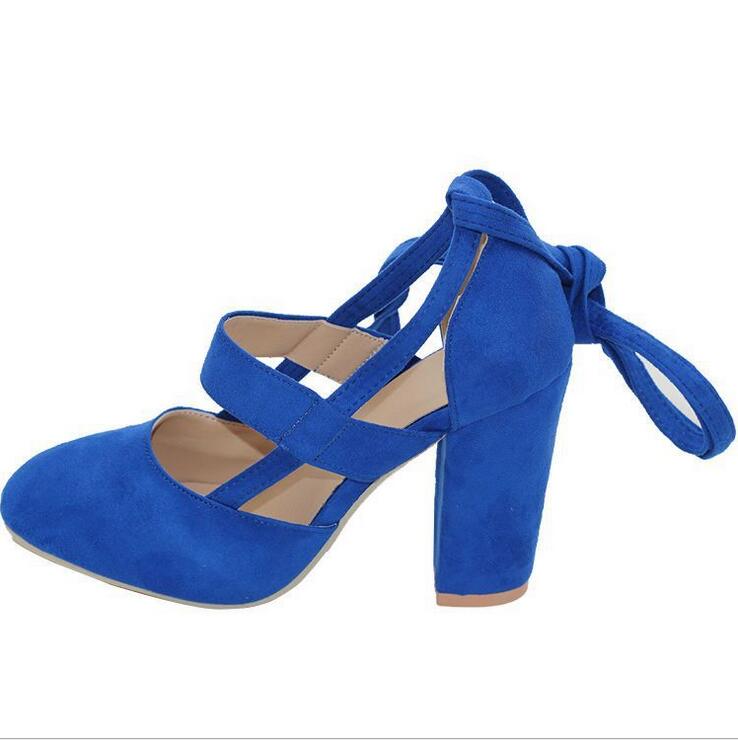 Suede Chunky Heeled Sandals with Ankle Straps