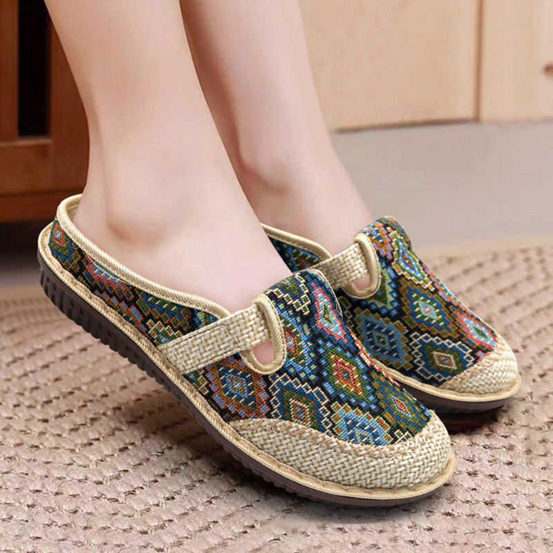 Beijing Embroidered Comfort Slides
