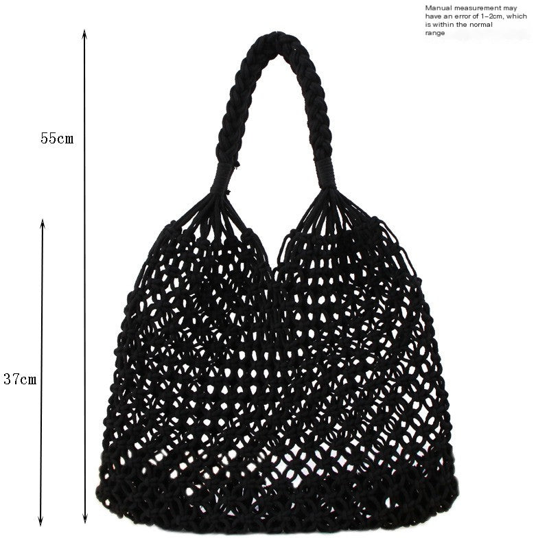 New Trendy Solid Color Woven Shoulder Bag for Women