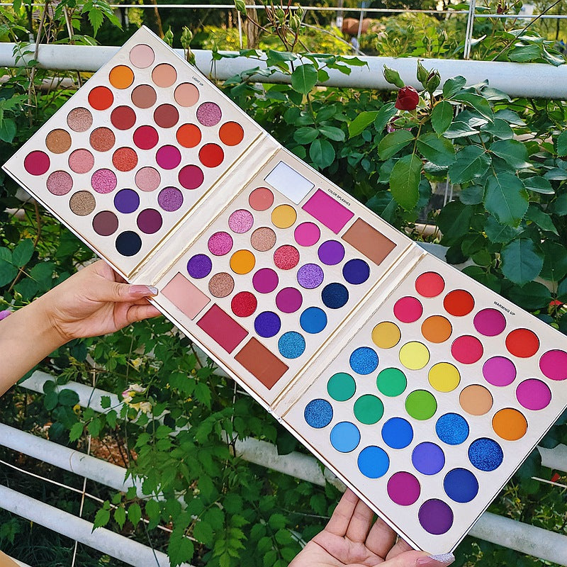 86-Color Triple-Fold Eyeshadow Palette with Shimmer and Matte