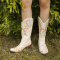 Mid-Heel Ethnic Embroidered Women's Boots
