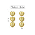 3 Gold Hearts Earrings