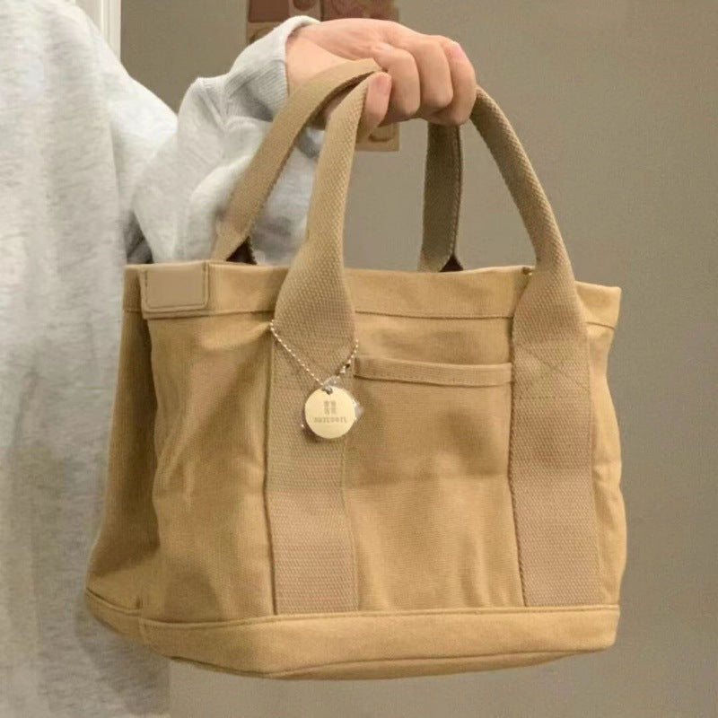 Elegant Multi-Pocket Canvas Tote