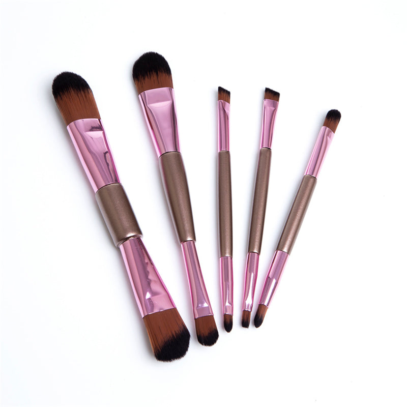 Rose Gold Elegance 5-Piece Makeup Brush Set