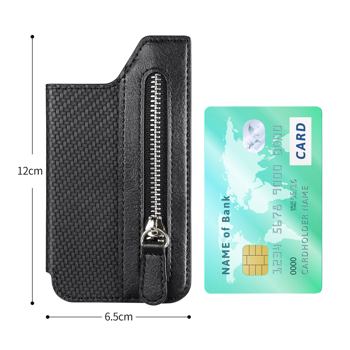 Multi-Functional Phone Card Holder with Zipper and Stand