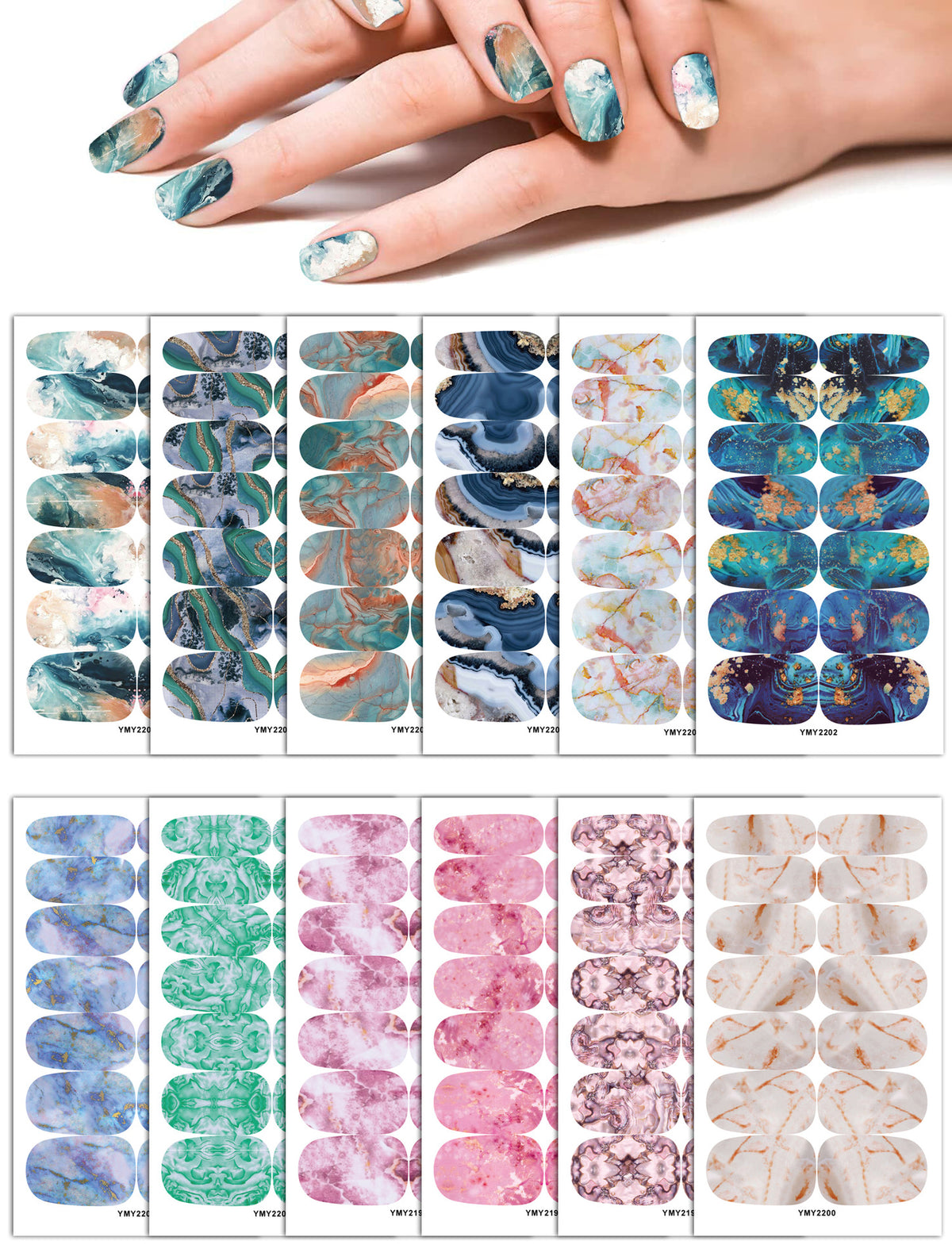 Elegant Marble Swirl Nail Decals