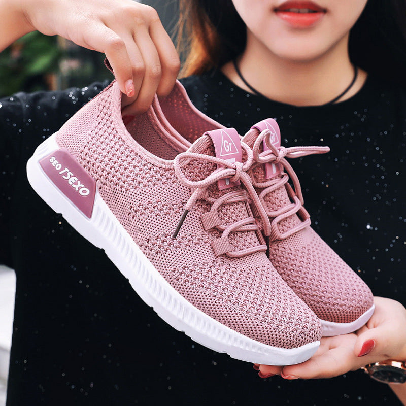 Summer Autumn Knitted Sneakers for Women, Breathable Style