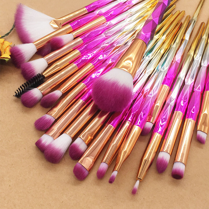 Elegant Diamond 20-Piece Makeup Brush Collection