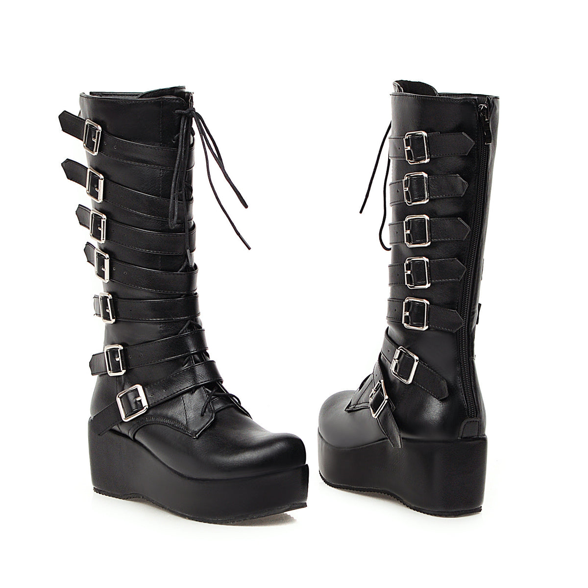 Elegant Mid-Calf Wedge Boots