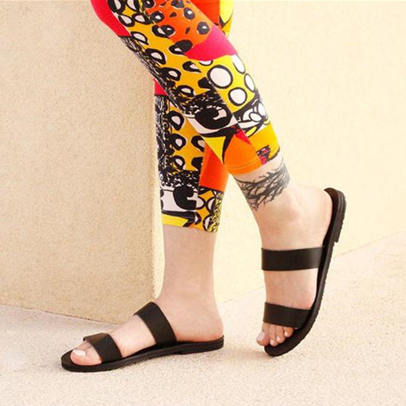 Elegant Comfort Open-Toe Flats