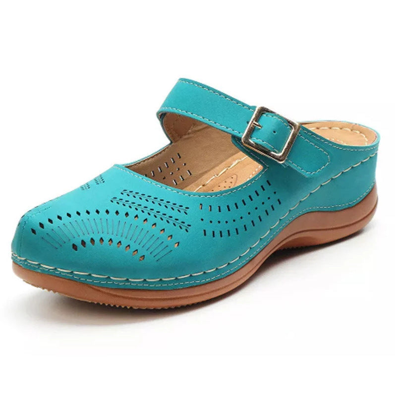 Elegant Closed-Toe Wedge Sandals