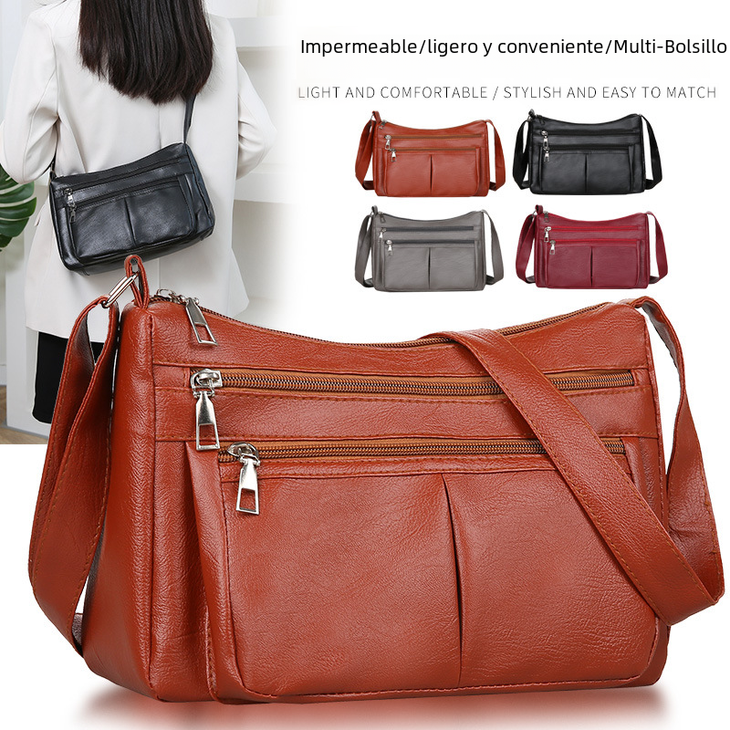 Trendy Korean Style Soft Leather Shoulder Bag for Women