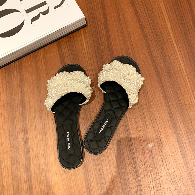 Leather Pearl Women Sandals