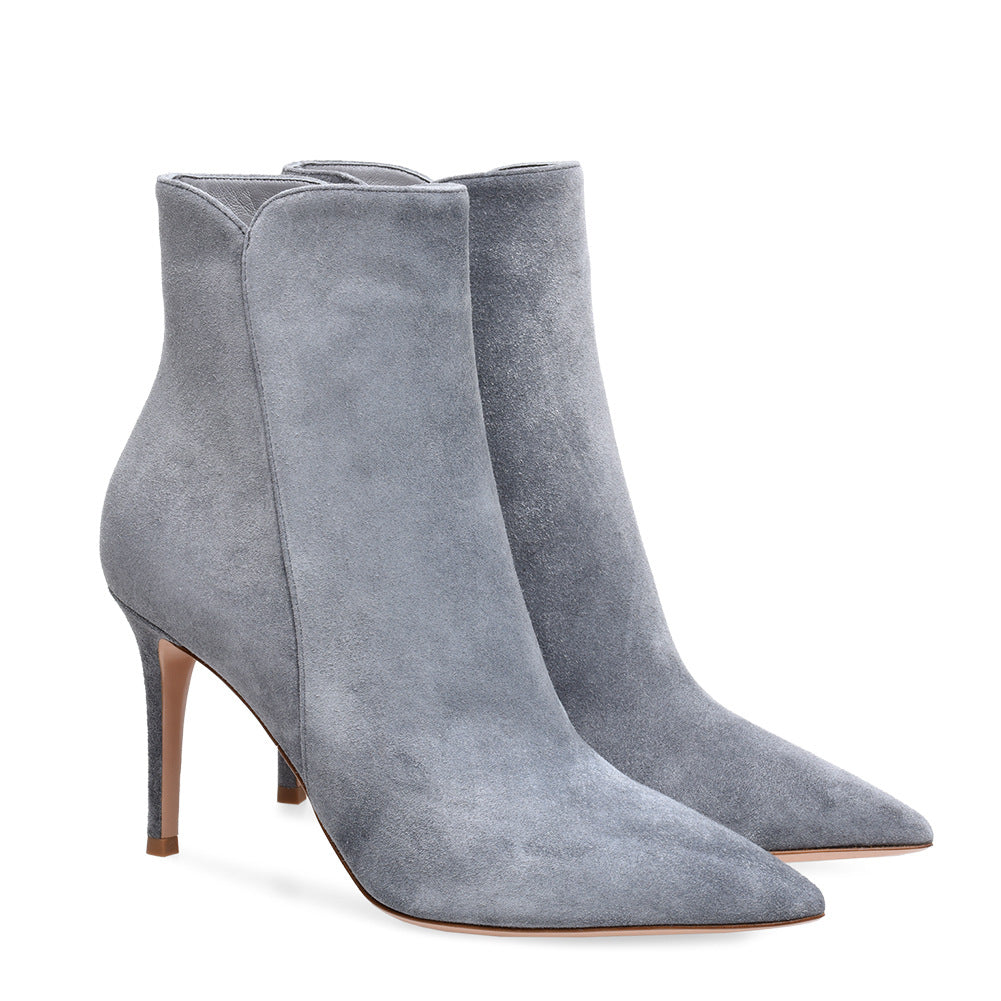 Elegant Suede High Heel Ankle Boots