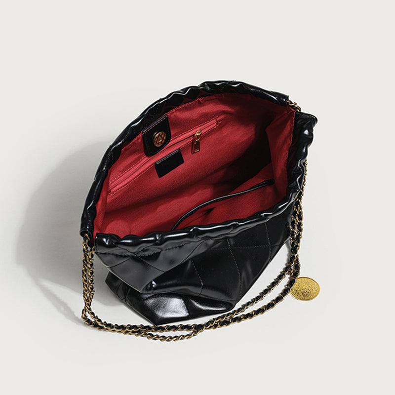 Elegant Black Leather Tote