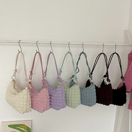 2023 Women's Soft Pleated Bubble Shoulder Bag