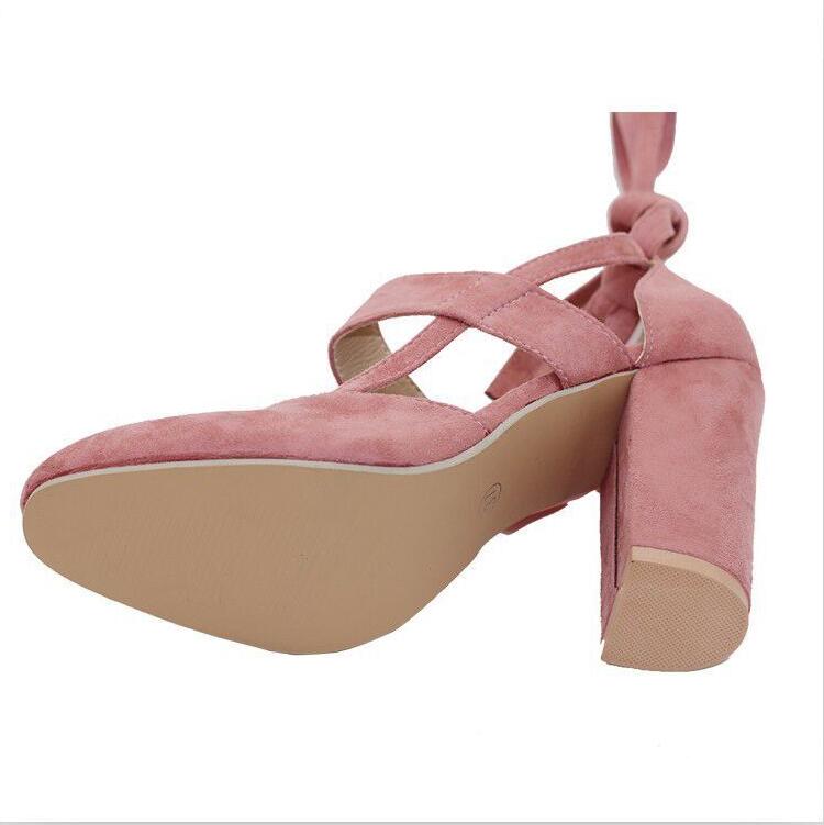 Suede Chunky Heeled Sandals with Ankle Straps