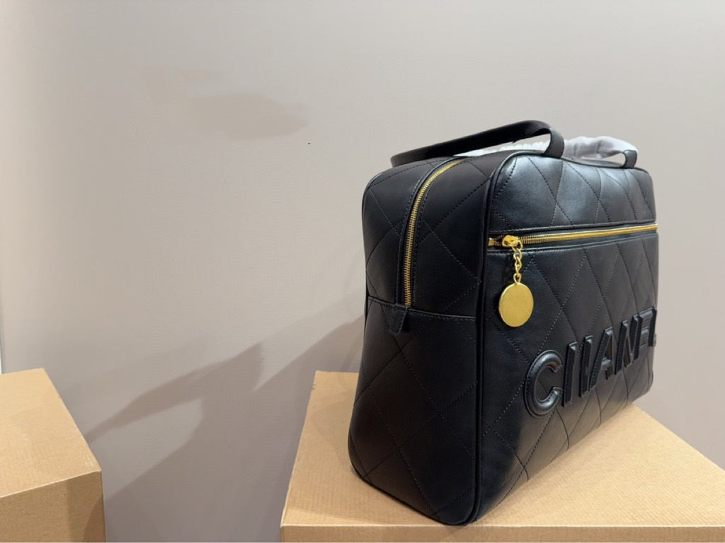 Vintage Chanel Bowling Bag - Large Capacity Shoulder Bag
