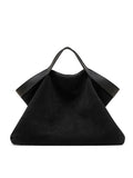 Suede Genuine Leather Structured Tote Bag