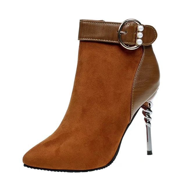 Elegant Pointed Suede Ankle Boots