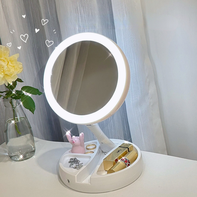 Compact LED Illuminated Vanity Mirror