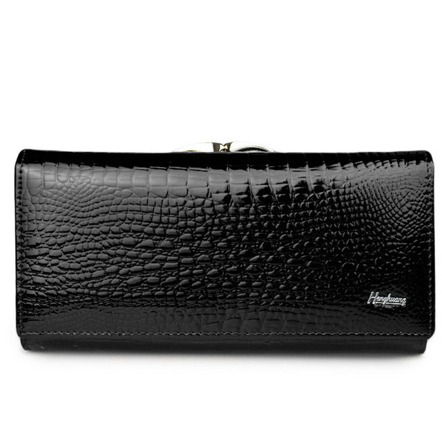 Fashionable Women's Genuine Leather Clutch Wallet