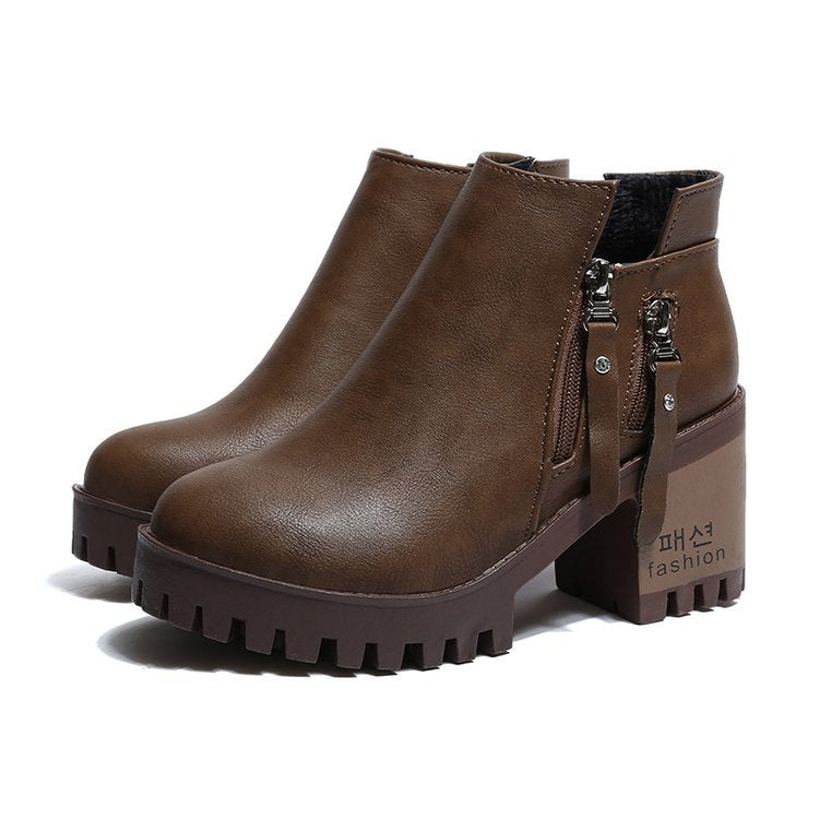 Autumn Elegance Heeled Ankle Boots