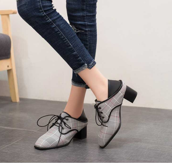 Elegant Chunky Heel Oxfords