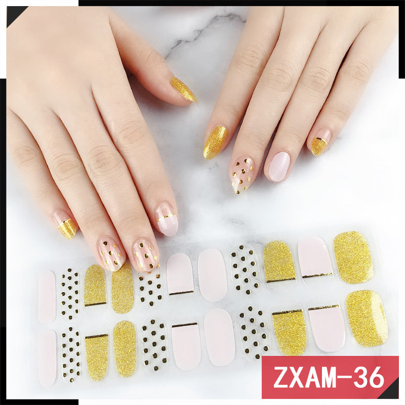 Elegant Korean Nail Art Stickers - 22 Piece Set