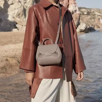 Polene Three-Color Small Pig Bag with Shoulder Strap