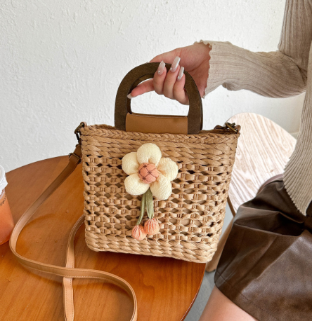 2022 Fashion Woven Paper Rope Handbag - Casual Shoulder Bag