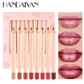 12 Natural Colors Matte Lip Liner Set - Waterproof Pencils