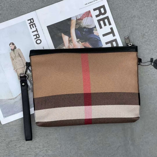 Elegant Striped Leather Clutch