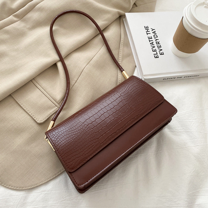 Elegant Crocodile-Patterned Retro Bag