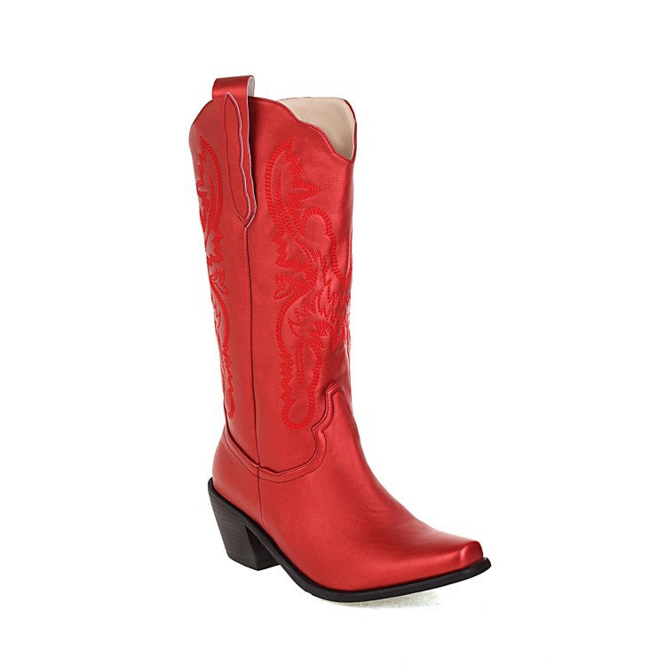 Elegant Embroidered Western Boots