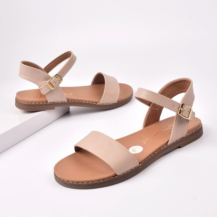 Elegant Apricot Roman Sandals