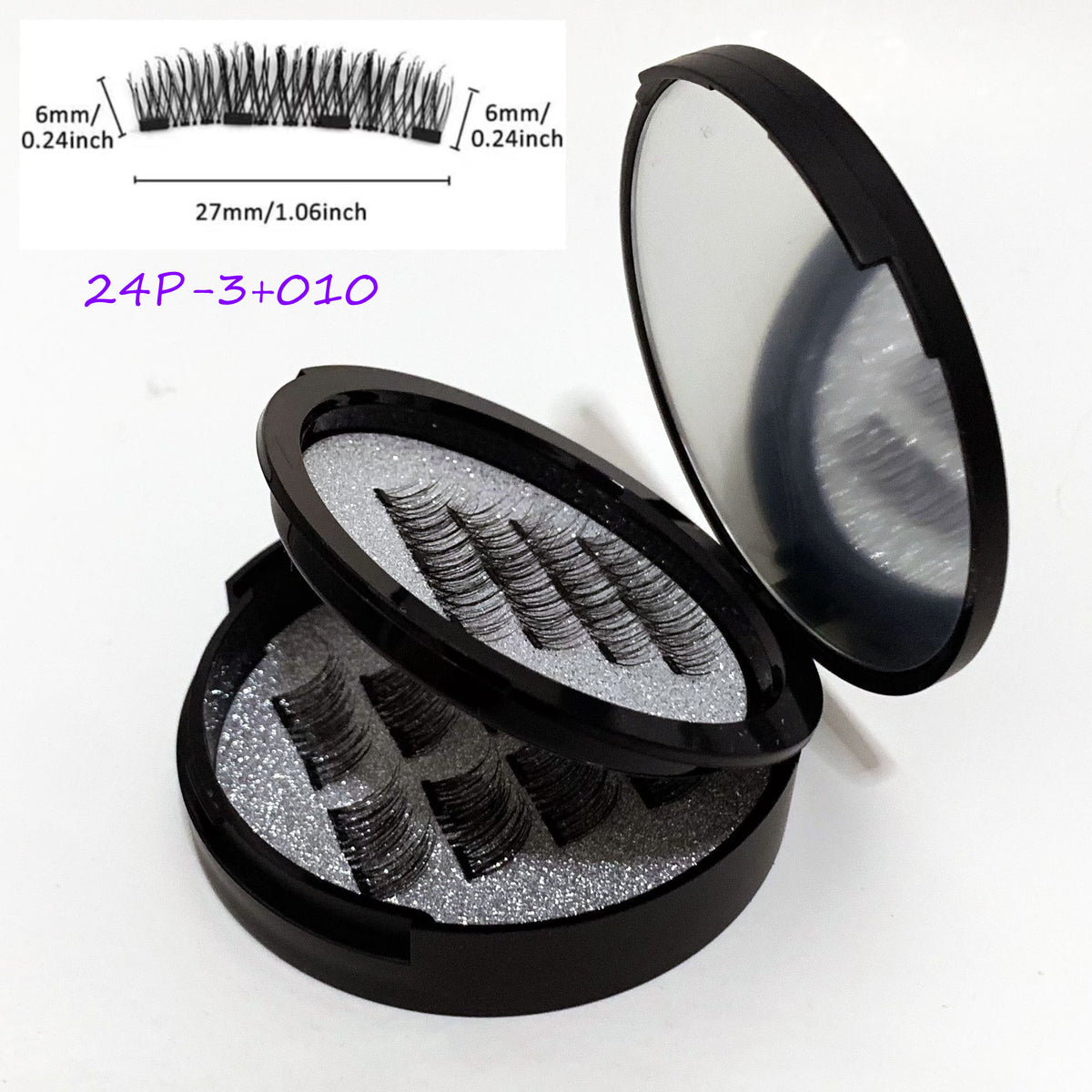 24P-3 Magnetic Lashes with Mirror - No Glue Needed