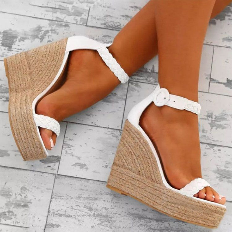 Elegant Plus-Size Wedge Sandals