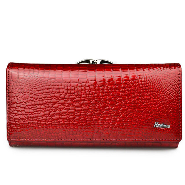 Fashionable Women's Genuine Leather Clutch Wallet