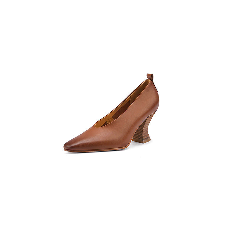All-Season Retro Leather Heels