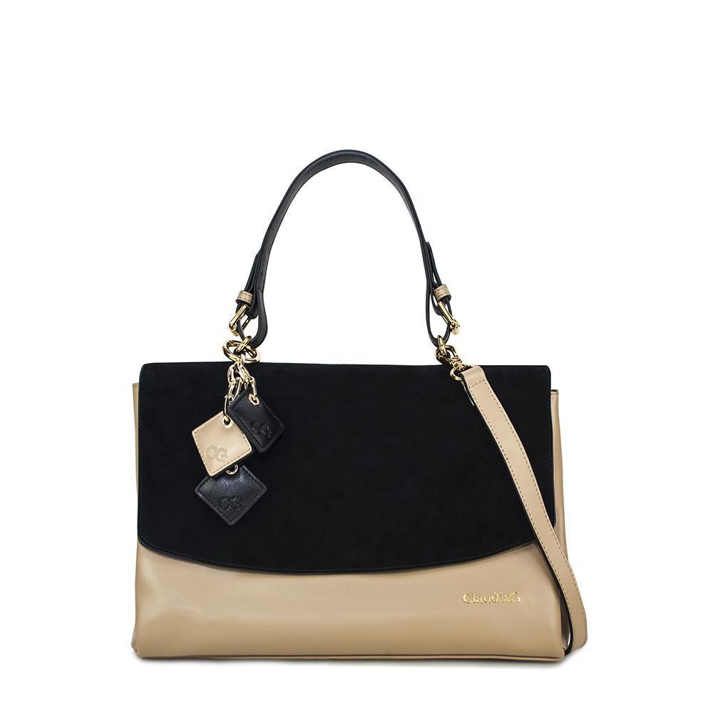 Simonetta Dual-Tone Leather Handbag