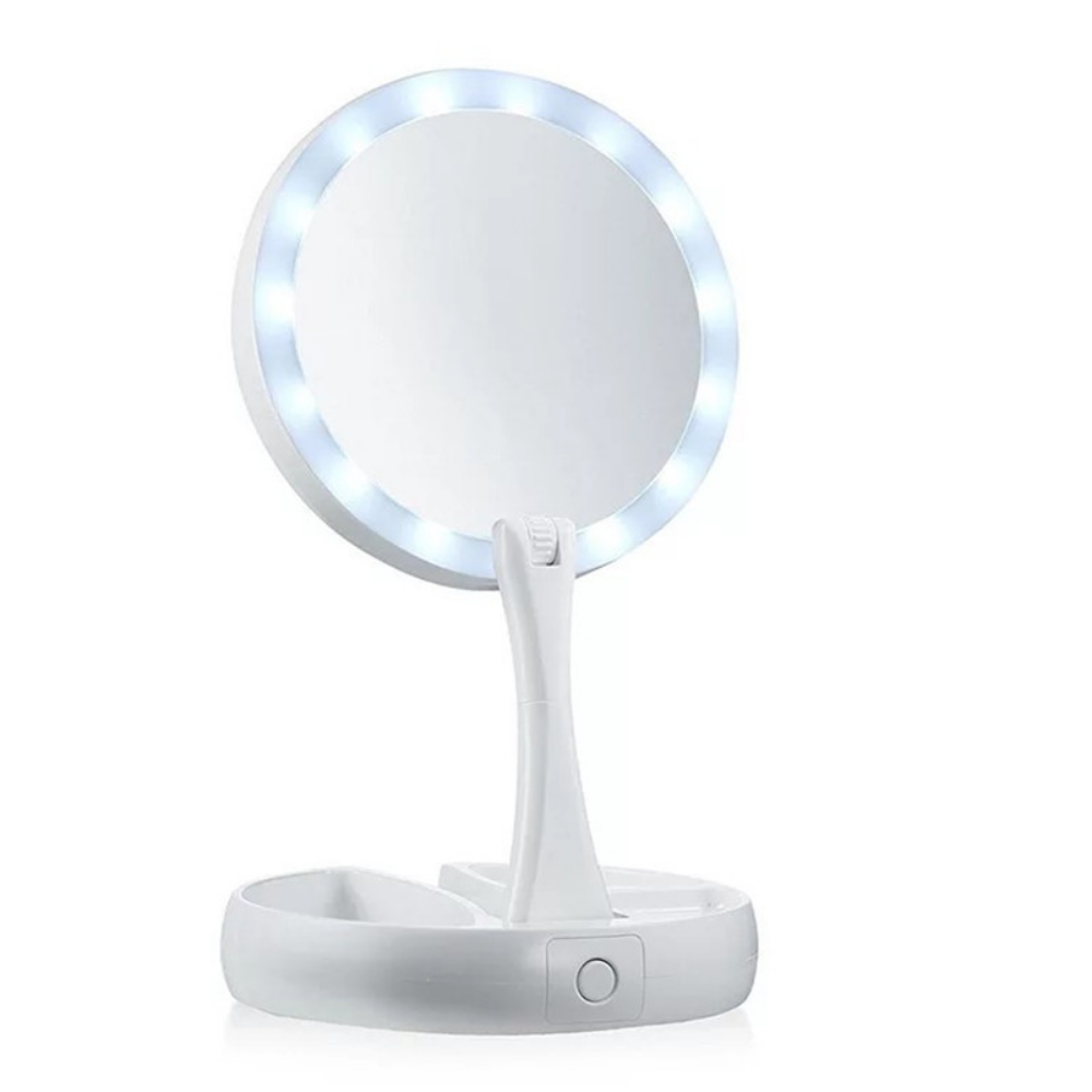 Compact LED Illuminated Vanity Mirror