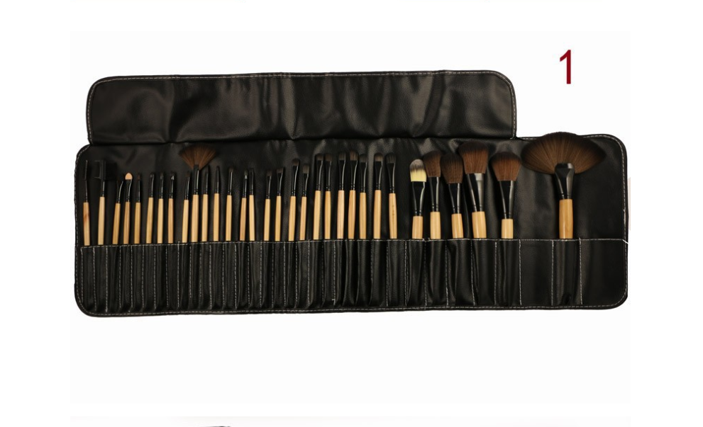 Elegant 32-Piece Synthetic Makeup Brush Ensemble